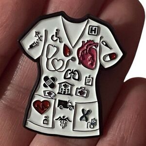 Nurse Medical Healthcare Worker White Coat Enamel Pin